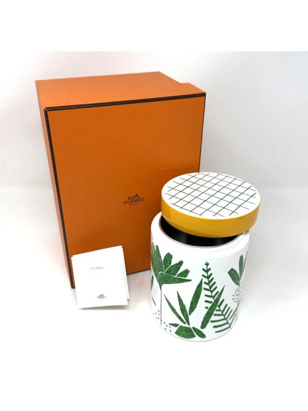 BNIB Hermes Yellow and Green “A Walk in the Garden” Tea Box